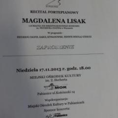 Recital fortepianowy Magdaleny Lisak